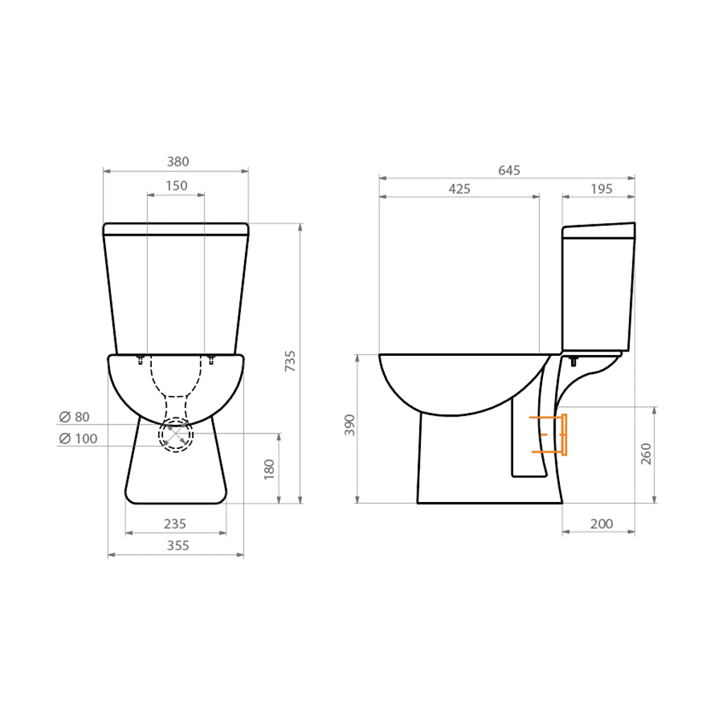Estanque WC Aura con Mecanismo