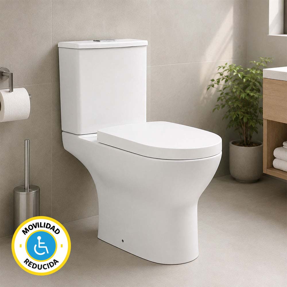 Sanitario WC Descarga Muro 18 cm Two Piece Acros Plus (Horizontal)