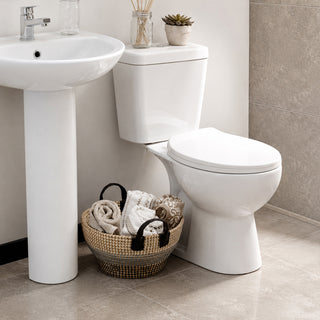 Taza WC Aura con fijaciones - Salida a piso (Vertical)
