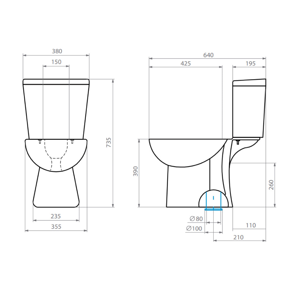 Sanitario Wc Two Piece Aura