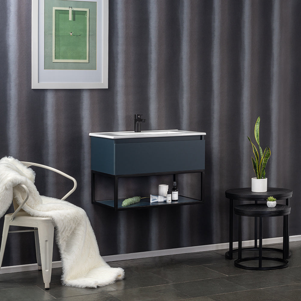 Mueble Vanitorio Méle Gris Grafito + Cubierta 70x46x50 cm