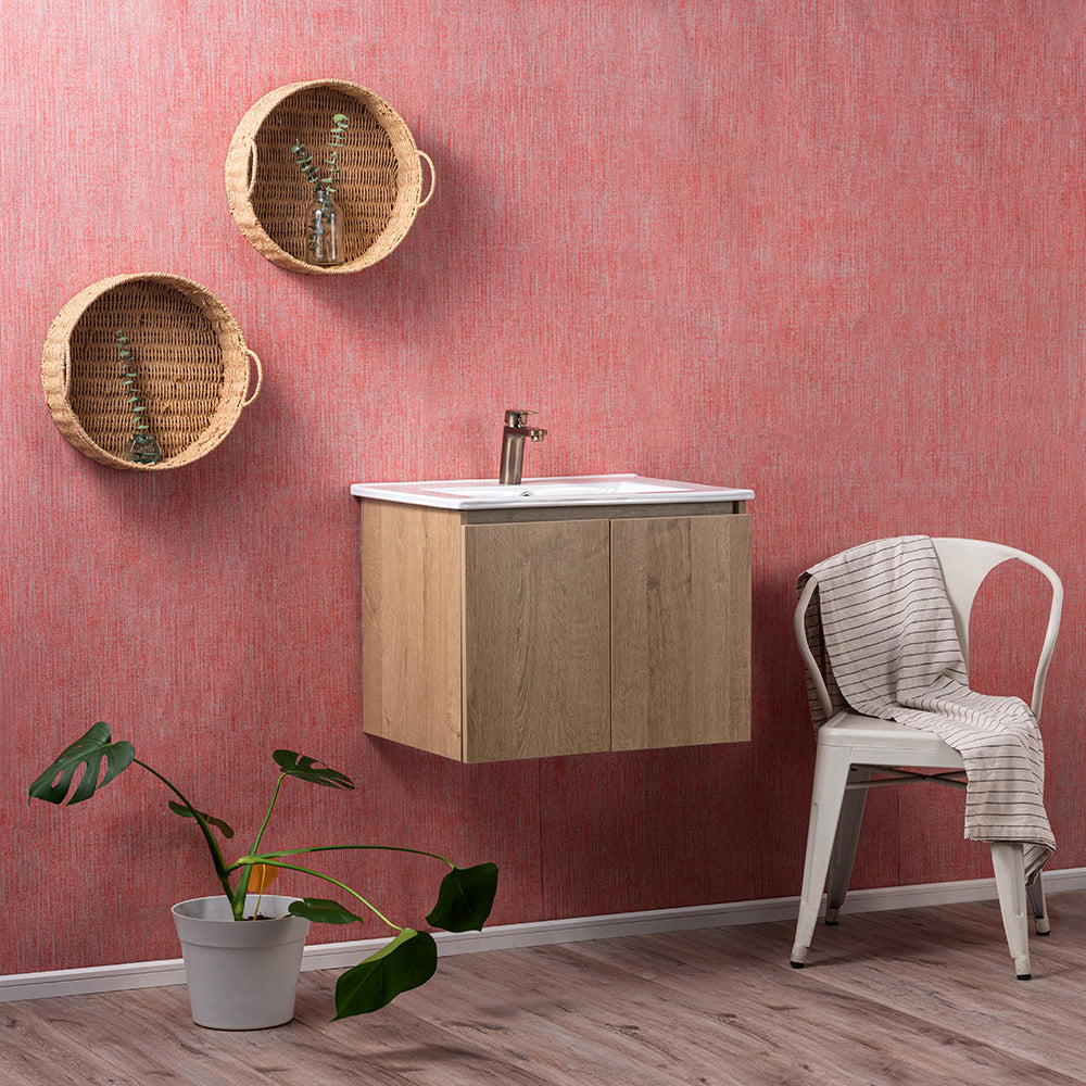 Mueble Vanitorio Ermes Nogal + Cubierta 60x46x50 cm