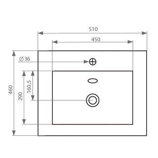 Mueble Vanitorio Moyen Nogal + Cubierta 50x46x50 cm