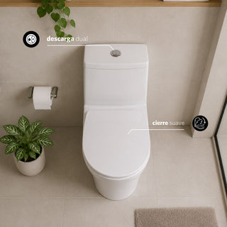 Sanitario WC One Piece Petros - Descarga a Piso (Vertical)