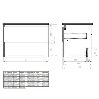 Mueble Vanitorio Zoé Ulmo + Cubierta 100x46x50 cm