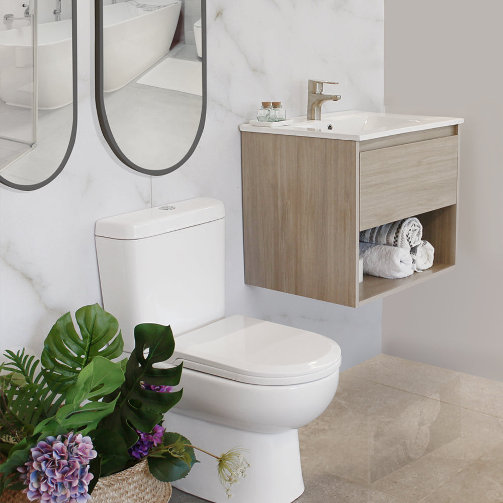 Mueble Vanitorio Zoé Acácia + Cubierta 90x46x50 cm
