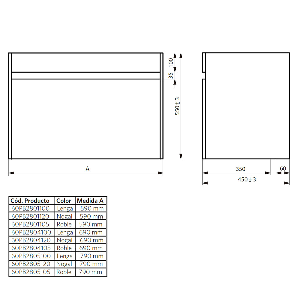 Mueble de Baño Completo Renée Visón