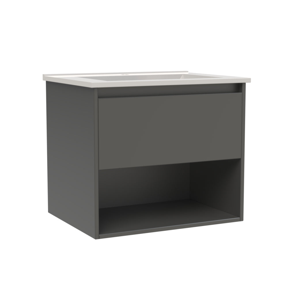Mueble Vanitorio Zoé Gris Grafito + Cubierta 60x46x50 cm