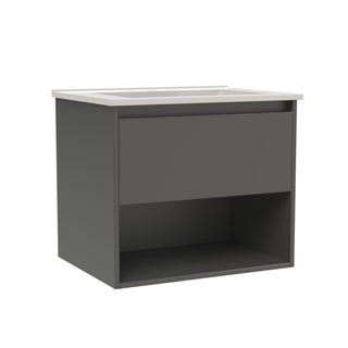 Mueble Vanitorio Zoé Gris Grafito + Cubierta 70x46x50 cm