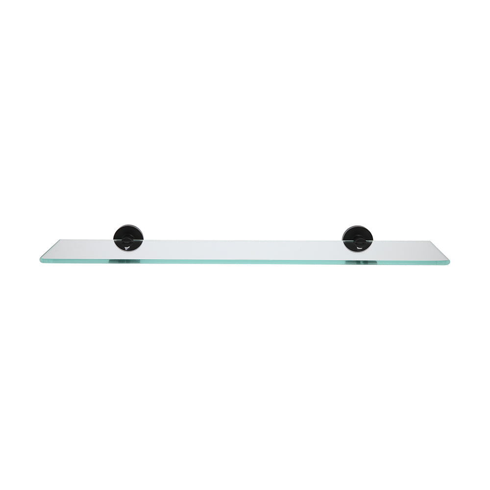 Repisa de Vidrio 50 cm Soporte Negro Mate
