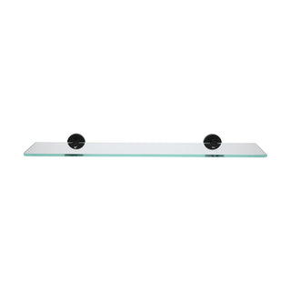 Repisa de Vidrio 50 cm Soporte Negro Mate