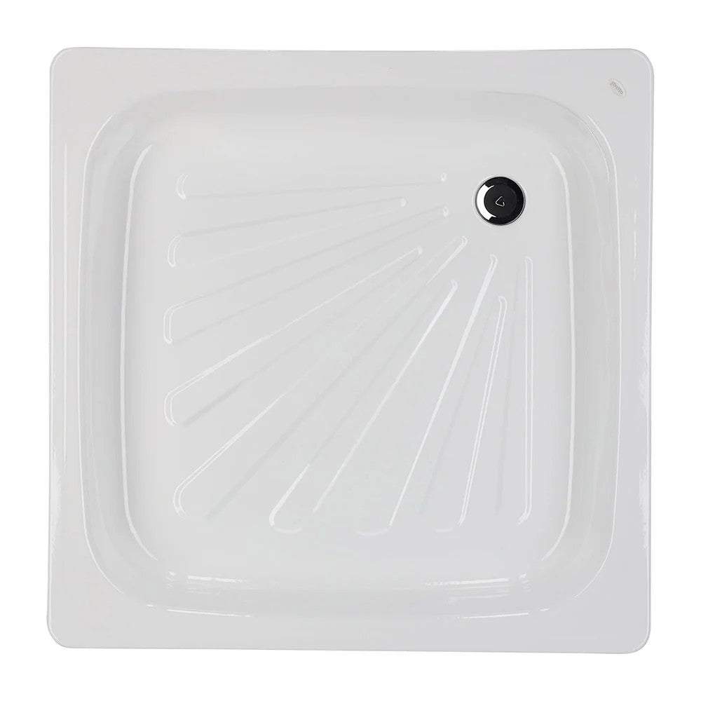 Receptáculo de Acero Esmaltado 80x80x15 cm Atenas Con Desagüe