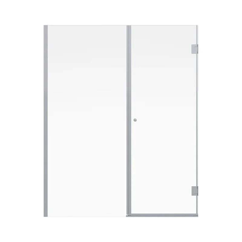 Mampara Abatible 185x110 cm Vidrio 8 mm Perfil Cromado