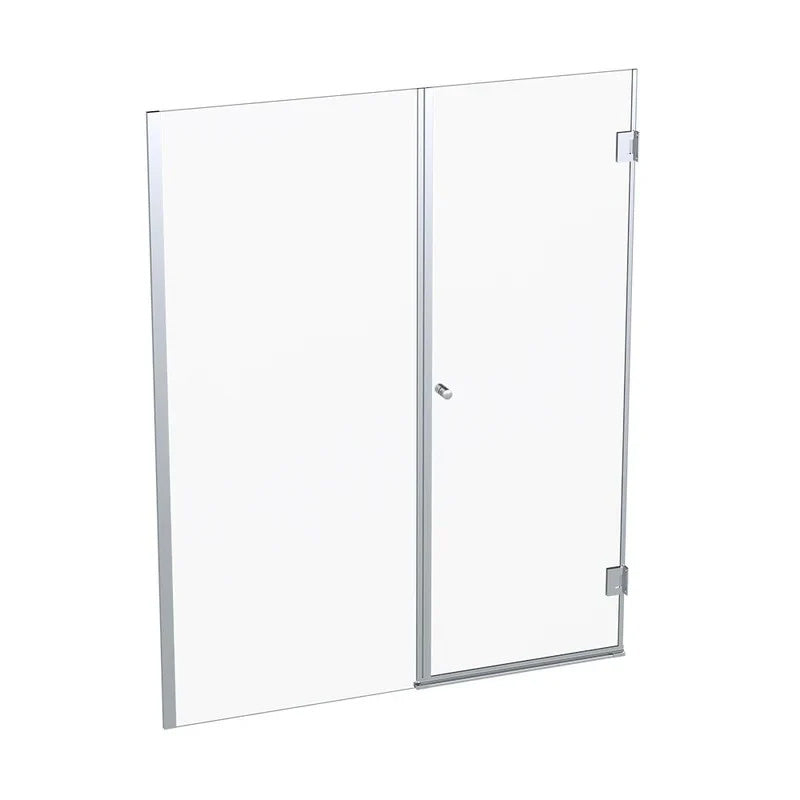 Mampara Abatible 185x110 cm Vidrio 8 mm Perfil Cromado
