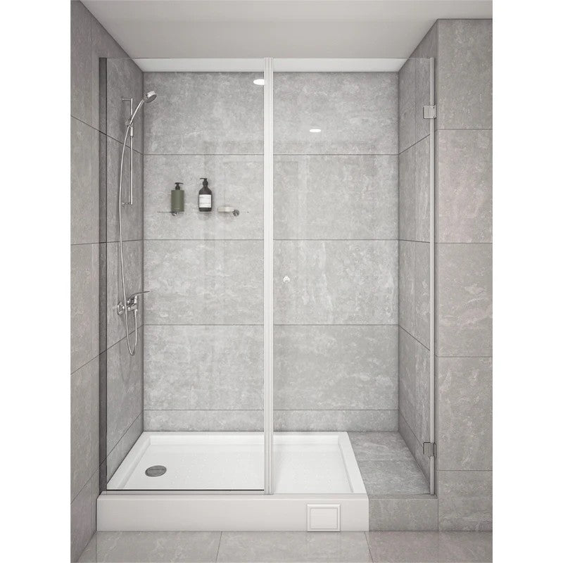 Mampara Abatible 140x185 cm Vidrio 8 mm Perfil Cromado