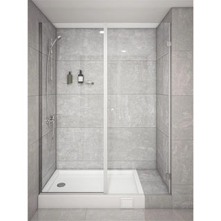 Mampara Abatible 160x185 cm Vidrio 8 mm Perfil Cromado