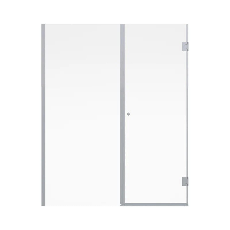 Mampara Abatible 140x185 cm Vidrio 8 mm Perfil Cromado