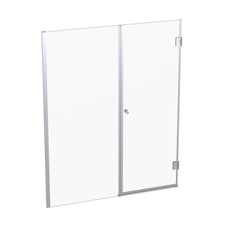 Mampara Abatible 170x185 cm Vidrio 8 mm Perfil Cromado
