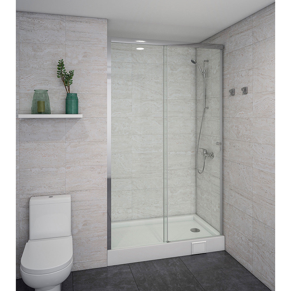 Mampara Corredera Hera 160x185 cm Ajustable ±1 cm Cromado