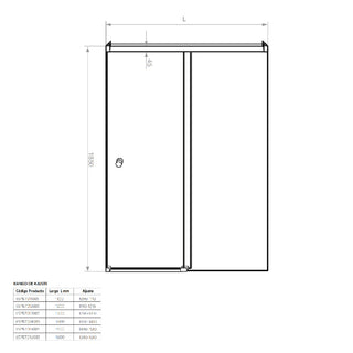 Mampara Corredera Agori 130X185 Ajustable ±1 cm Cromado