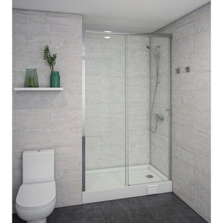 Mampara Corredera 185x120 cm Ajustable ±3 cm Cromado