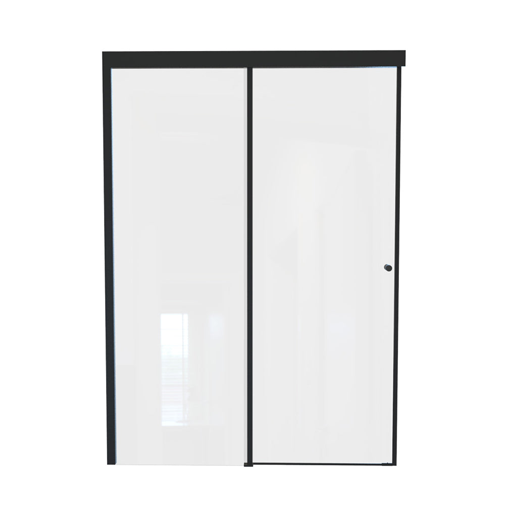 Mampara Corredera Hera 140x185 cm Negro Mate Ajustable ±3 cm