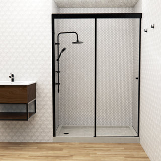 Mampara Corredera Hera 170x185 cm Negro Mate Ajustable ±3 cm