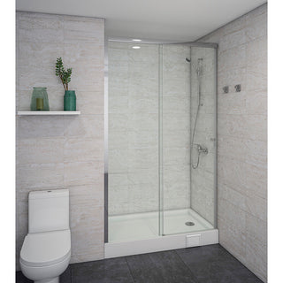 Mampara Corredera Ajustable ±1 cm 120X185 cm Cromo