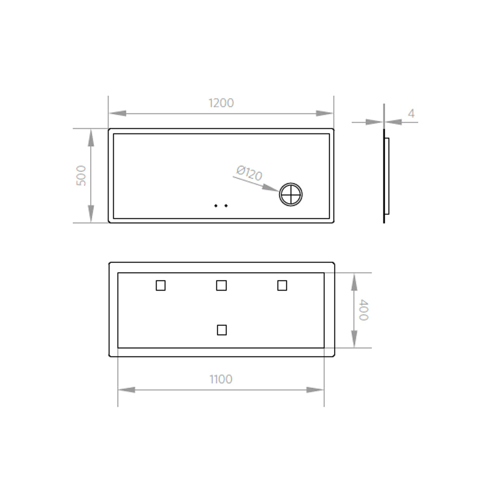 Espejo Zoom x3 Led Desempañante 120x50 cm