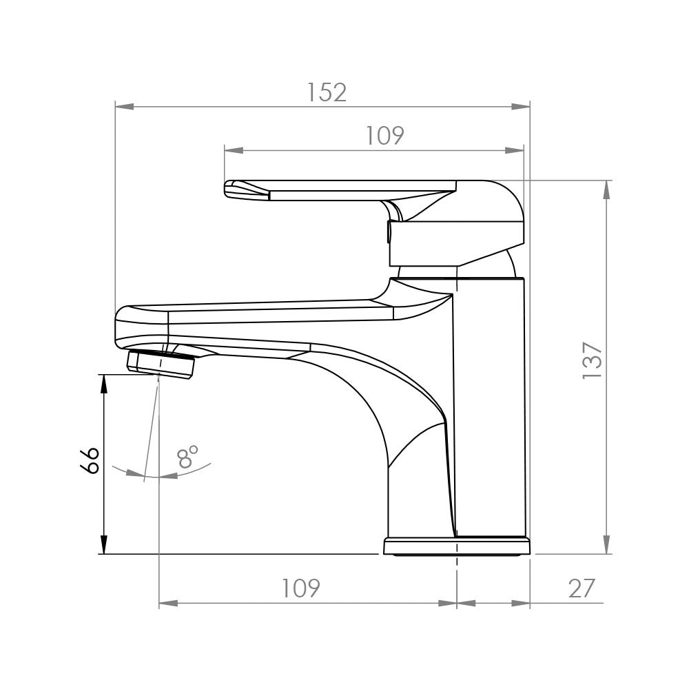 Monomando Lavamanos Glasgow Cromo