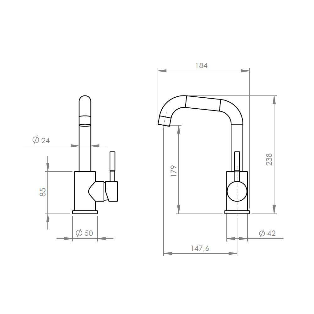 Monomando Lavamanos Novara Inox Satinado