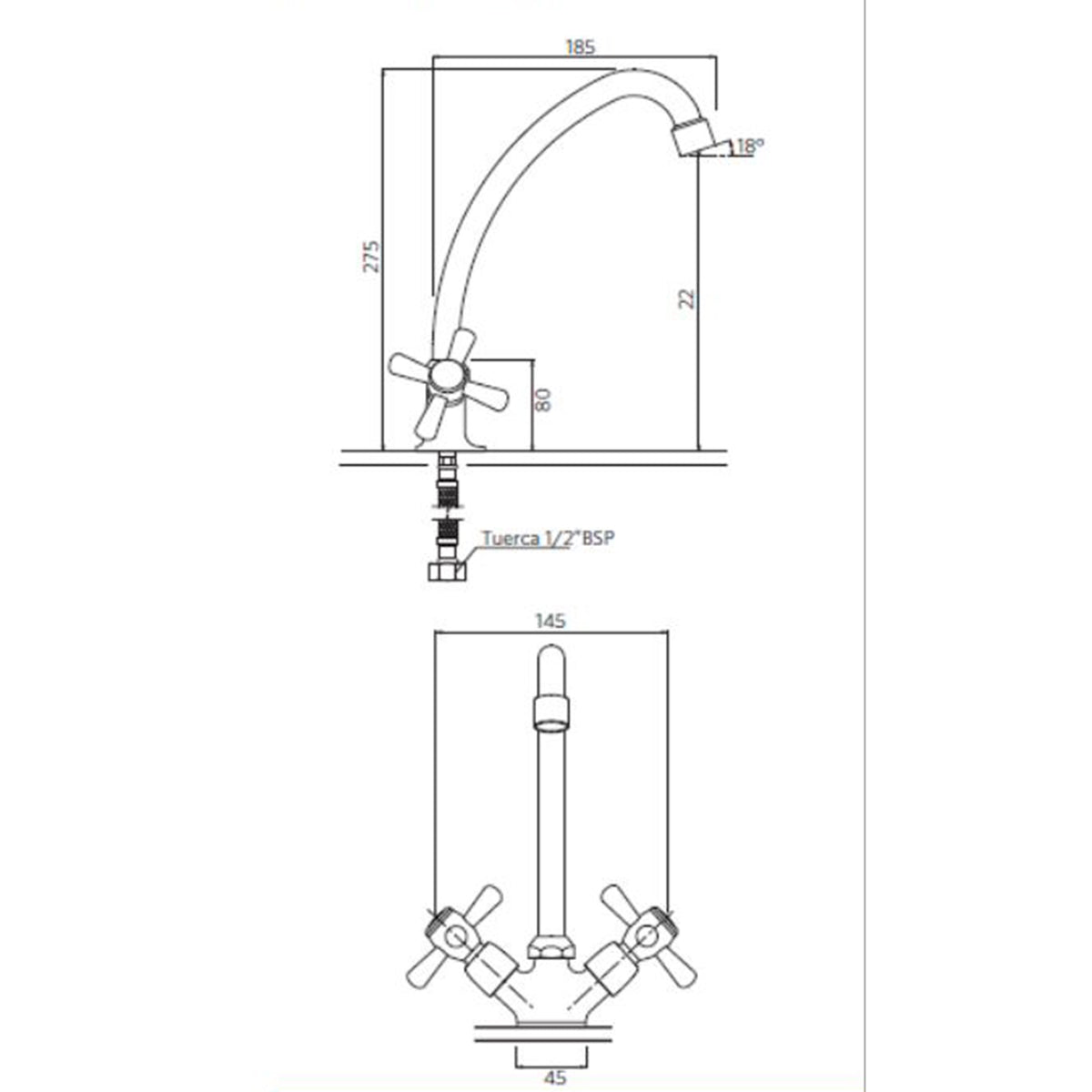 Monoblock Lavaplatos Mossini Cruz Cromo