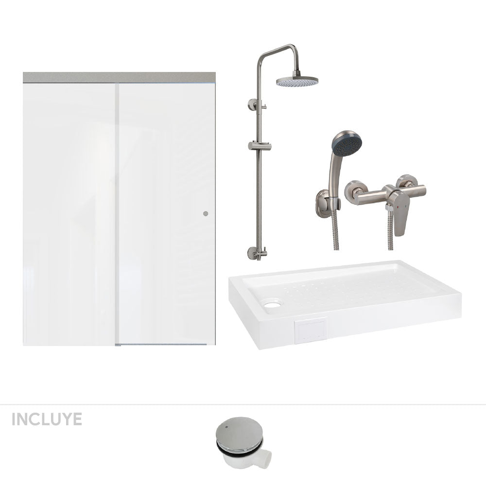 Pack Almagro | Mampara + Receptáculo + Columna + Grifería