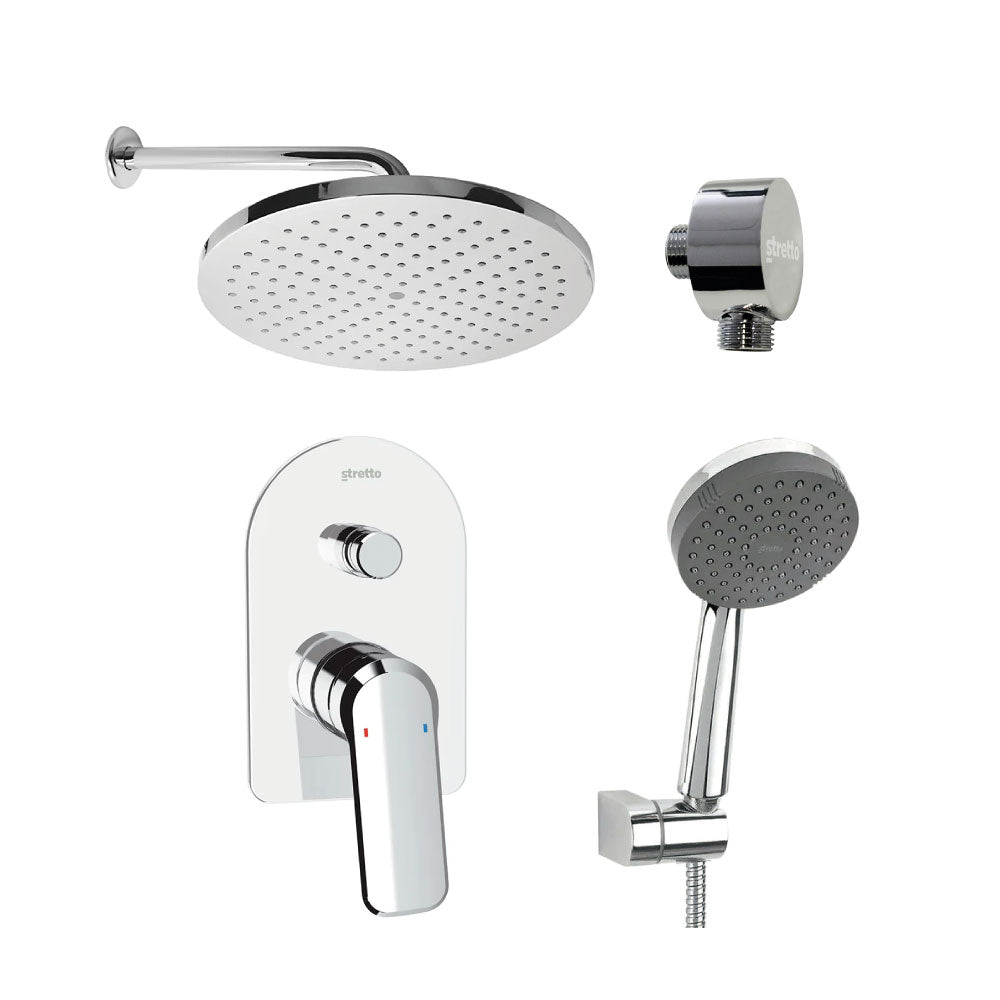 Pack Baño Arbea | Griferías Ducha Empotrada + Plato + Maneral Cromo