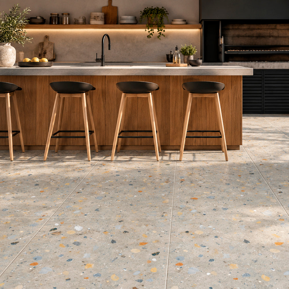 Gres Piso/Muro - Terrazo Brown 60x60 cm Rectificado