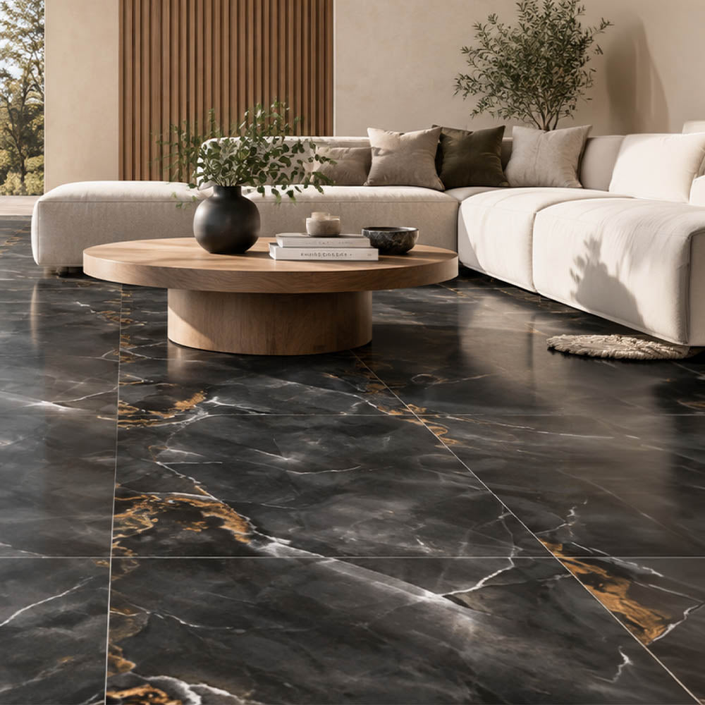 Porcelanato Piso/Muro - Gran Eltz Nero Satini 62x122 cm Rectificado