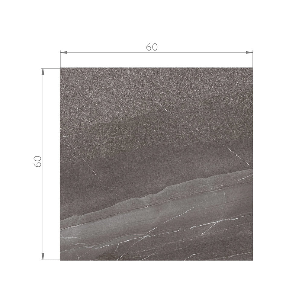 SALDO - TDC3 - GLACIER CHARCOAL MATT Gres Mate 60x60 RT
