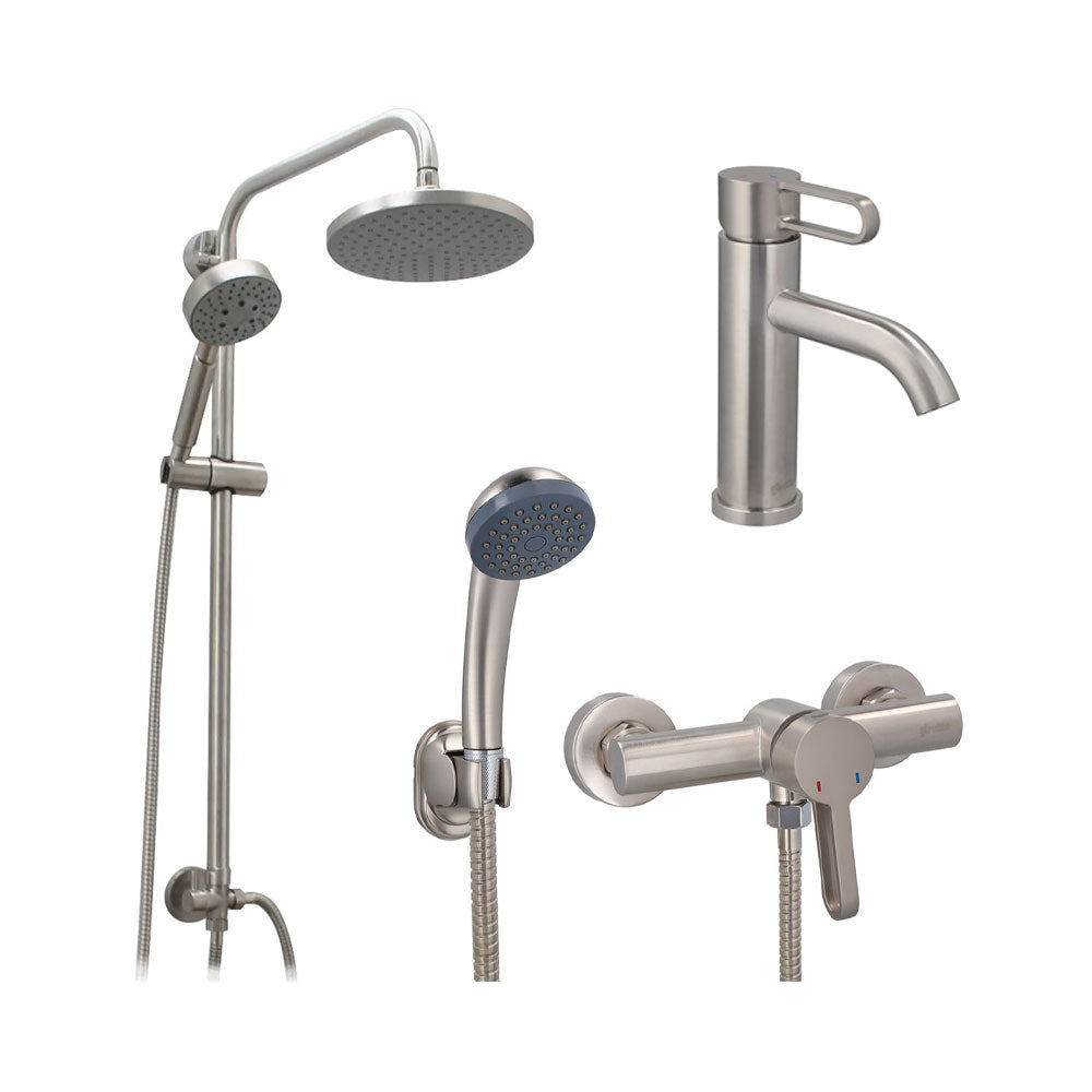 Pack Baño Inox | Columna + Griferías