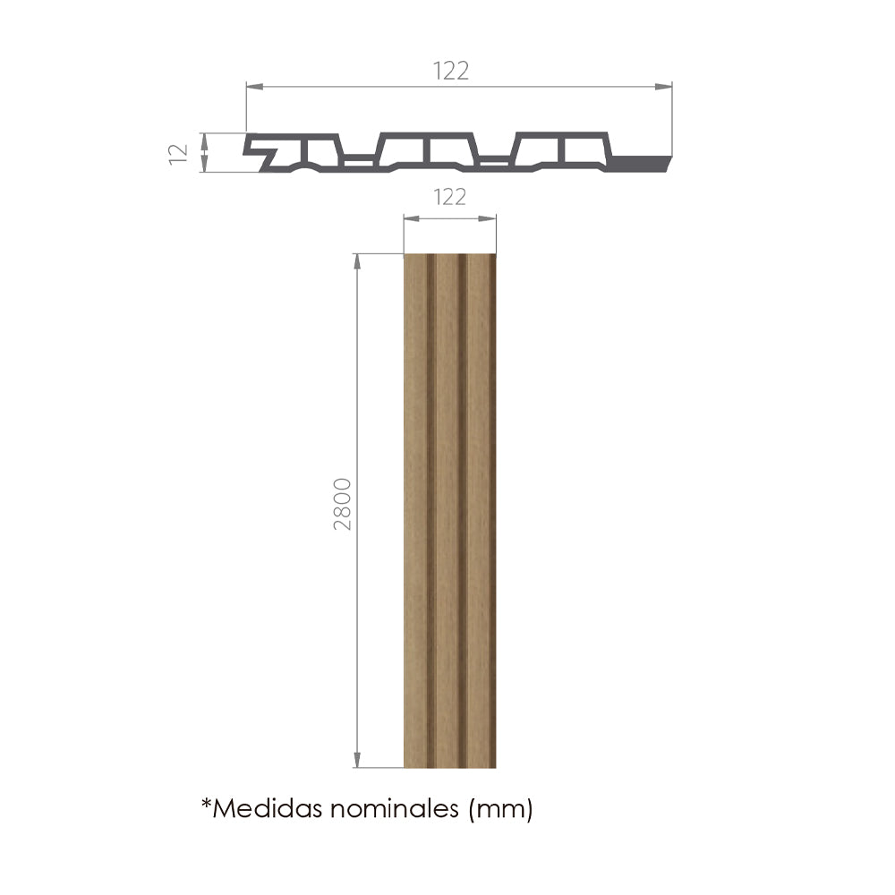 Wall Panel Caramel 280x12.2x1.2 cm