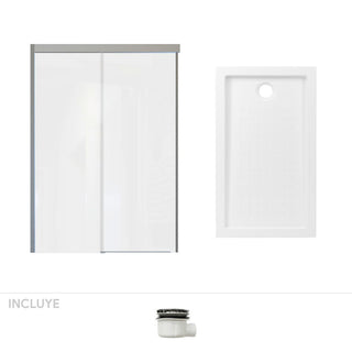 Pack Baño Oviedo | Mampara Corredera + Receptáculo | 130 cm ancho