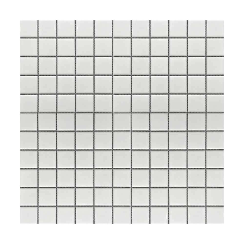 Gres - Mosaico Blanco 5x5 Muro Mate Sobre Malla 30x30