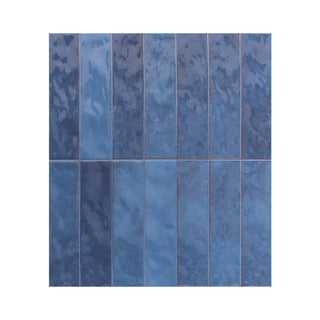 Cerámica  Muro - Brick Soho Blue Brillo  7,5 x 30