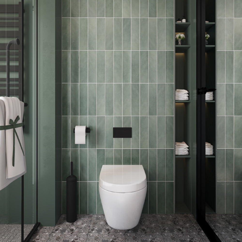 Cerámica  Muro - Brick Soho Green Mate  7,5 x 30