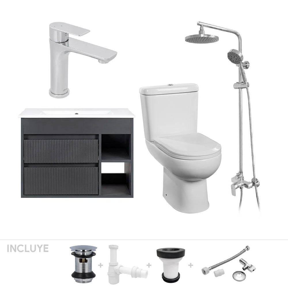 Pack Baño Palencia | Mueble + Sanitario + Grifería + Columna
