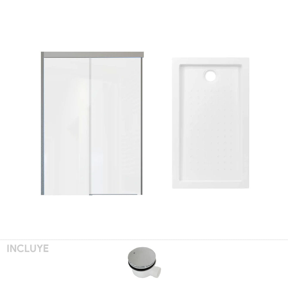 Receptáculo 120x80x15 + Mampara Corredera 120x185