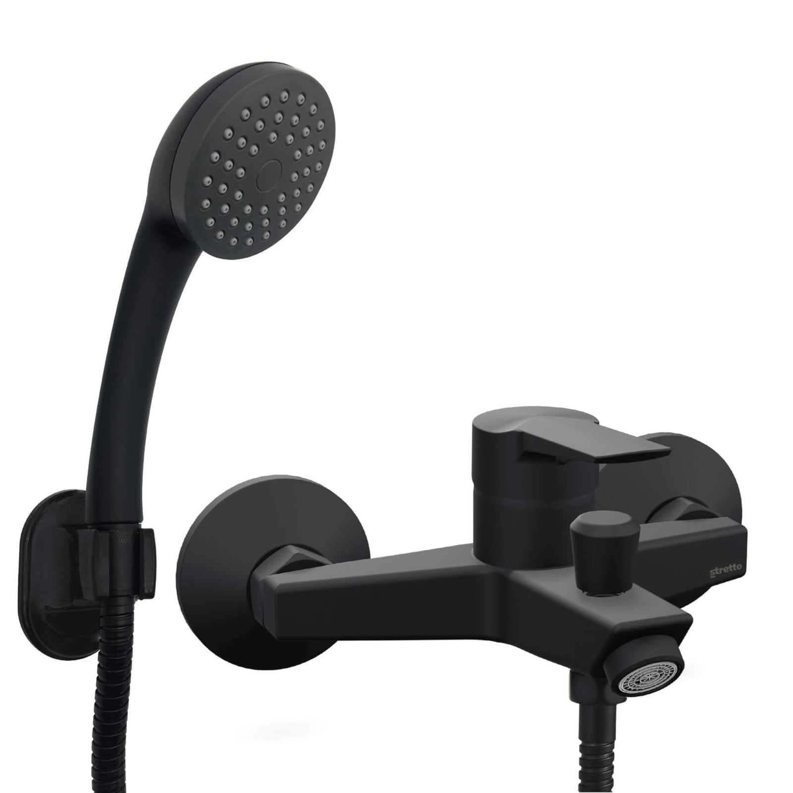 Monomando Tina Ducha Arezzo Negro Mate