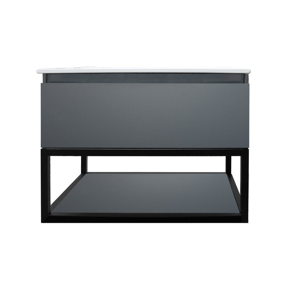 Pack Baño Pedraza | Mueble Vanitorio Gris Grafito + Espejo Led