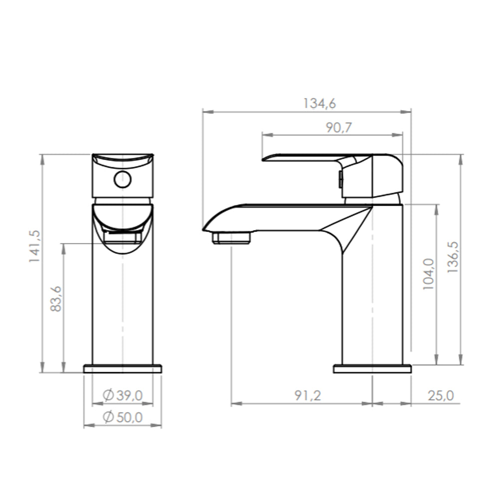 Monomando Lavamanos Priego Grafito Austral