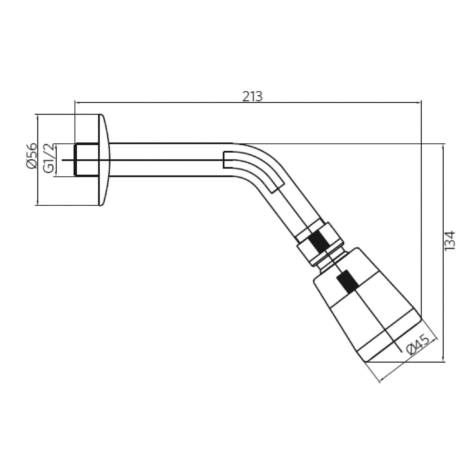 Cabeza Ducha ABS /Brazo
