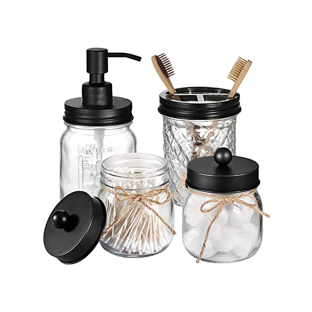 Kit Accesorios Baño Vidrio 4 Piezas Metal